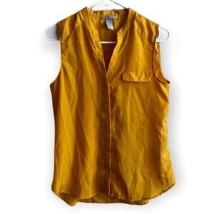 H&M Yellow Collared Sleeveless Top, US4